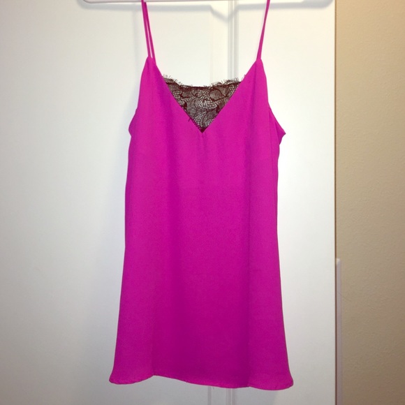 Topshop hot pink with black lace top