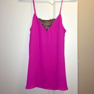 Topshop hot pink with black lace top
