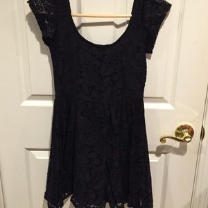 Black lace baby doll dress