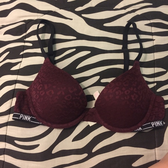Pink Leopard Lace push up bra