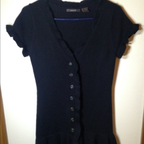 Long button up black sweater