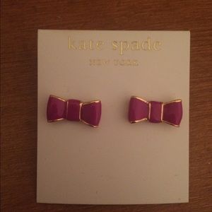 Purple/Magenta bow Kate Spade stud earrings