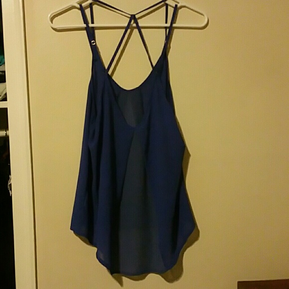 Blue and grey shifon top - Picture 2 of 2