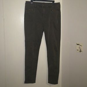 Military green skinny jeans