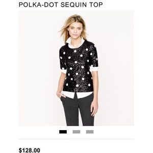 J Crew Polka-Dot Sequin Top