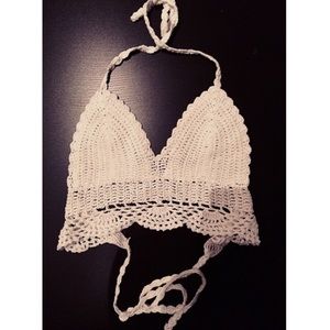 White Crochet Top Reserved