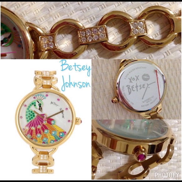 $50 SALE! Betsey Johnson Peacock Dial Watch