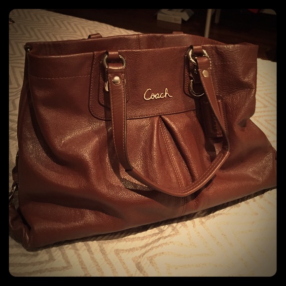 Chocolate Brown Coach Handbag - Genuine Leather