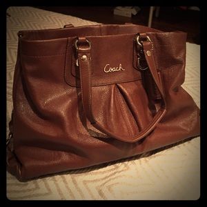 Chocolate Brown Coach Handbag - Genuine Leather