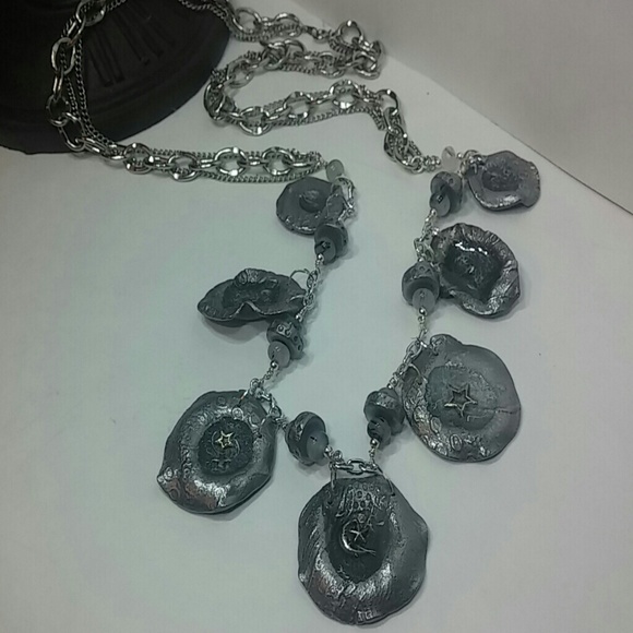 STEEL METAL CLAY NECKLACE