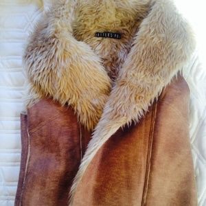 Sale just today/tonight -faux leather and fur vest