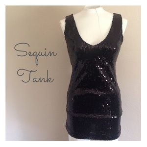 Black Sequin Tank