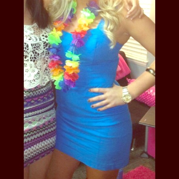 Blue Fitted Forever 21 Dress