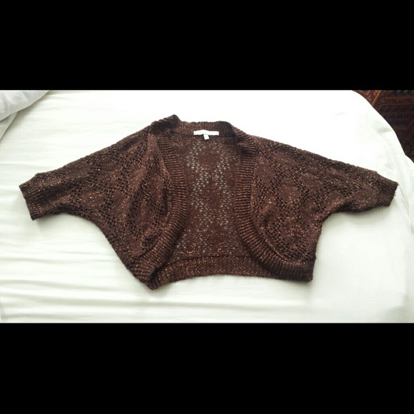 knit brown/gold shrug