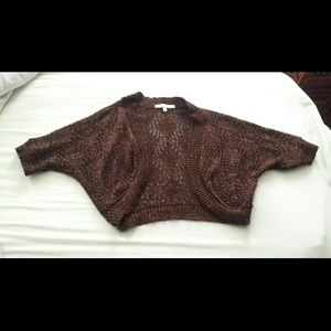 knit brown/gold shrug