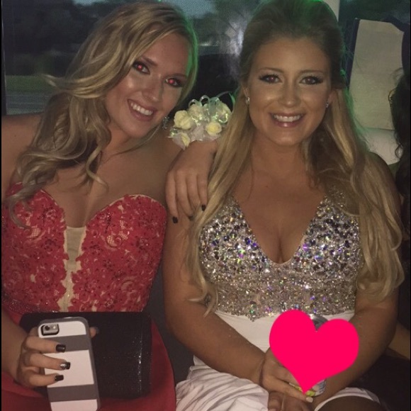 White jovani prom dress - Picture 3 of 3