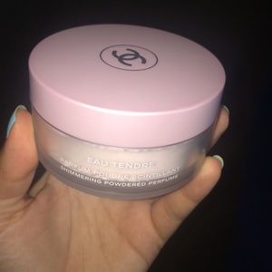 Chanel shimmering powdered perfume.
