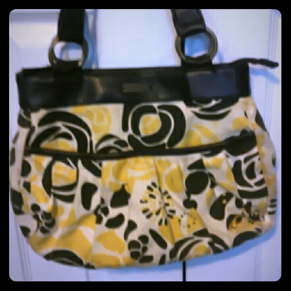 Yellow and brown purse