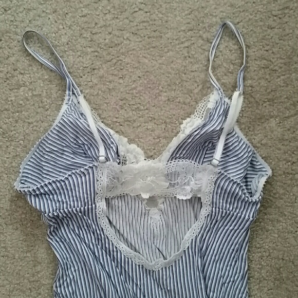 Blue Pin-Striped Baby Doll Nighty - Picture 3 of 3