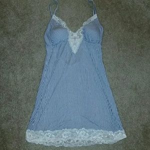 Blue Pin-Striped Baby Doll Nighty