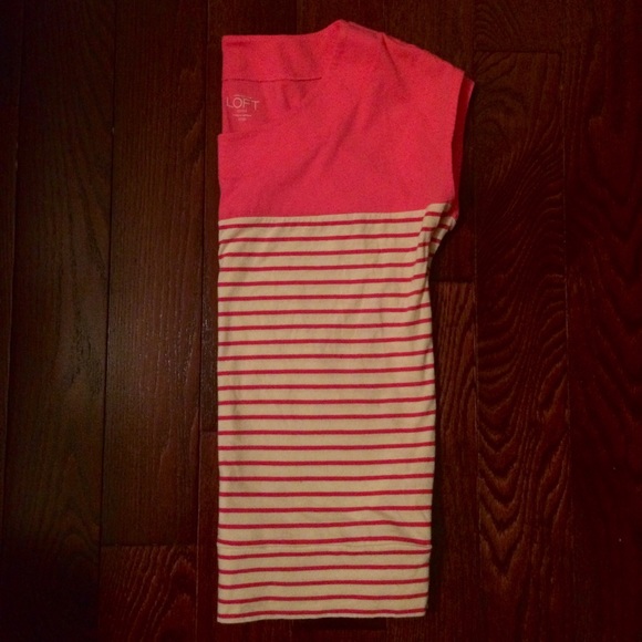 💟 Sold! 💟 LOFT hot pink and cream striped top