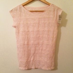 💟 Sold! 💟 NWT LOFT Pink Lace Top - Petite