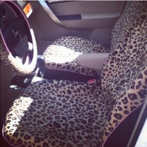 Pink and Leopard Seat Covers Universal