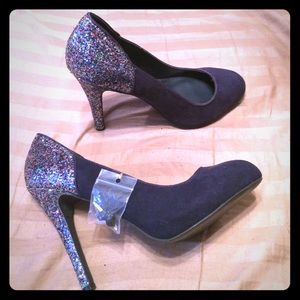 Navy Glitter Pumps