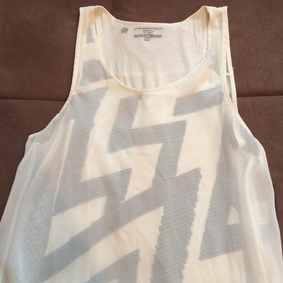 FLASH SALE New White and Black Guess Tank Top
