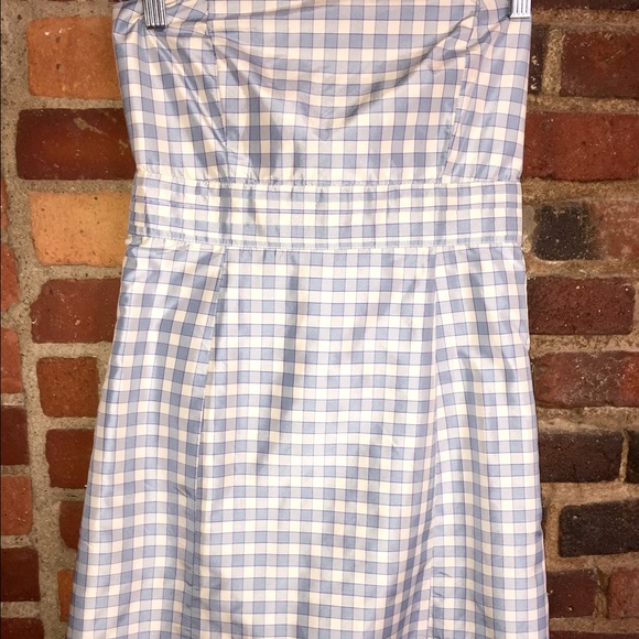 Great periwinkle blue & white cocktail dress