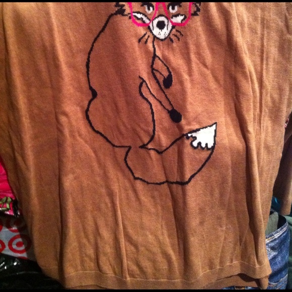 Old navy fox with glasses sweater
