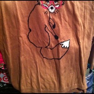 Old navy fox with glasses sweater