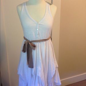White cotton Dress with sash