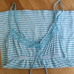 Abercrombie Lt Blue & White Striped Tank Sz S