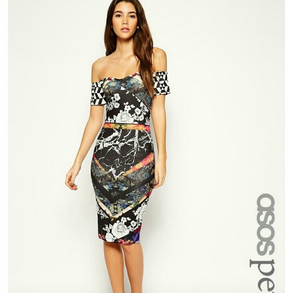 Asos PETITE Exclusive Bardot body conscious dress