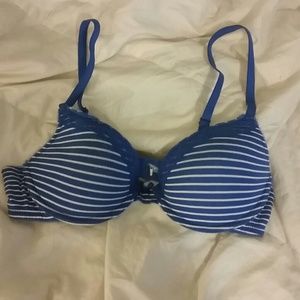 34 b blue and white striped "bridget" pushup