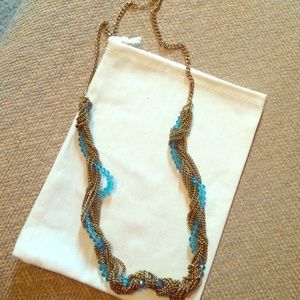 Blue/Gold Chest Length Necklace