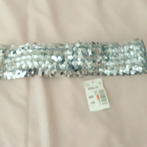 NWT Pretty Silver stretchy belt