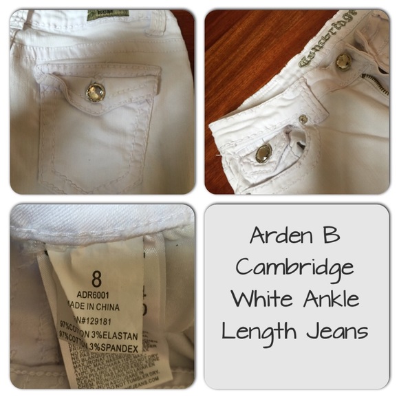 size 8 Arden B White ankle length denim jeans - Picture 2 of 2