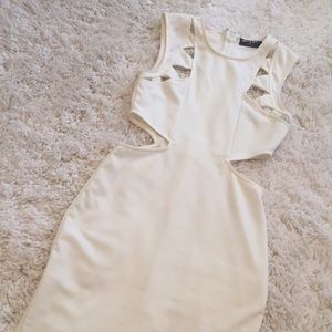 White NastyGal Cut-out Bodycon Dress