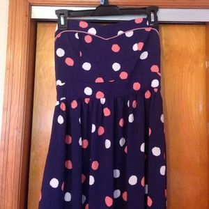 Polka Dot Strapless Dress