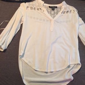 White high low tee