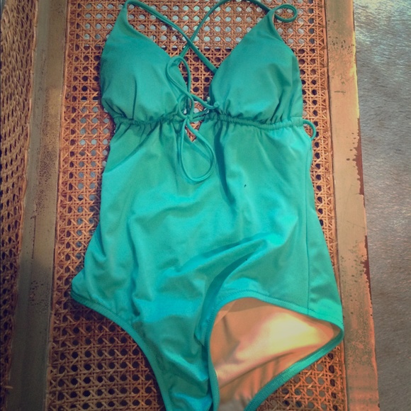 J crew teal bathing suit