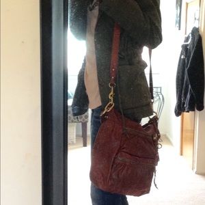 Fossil leather cross-body bag