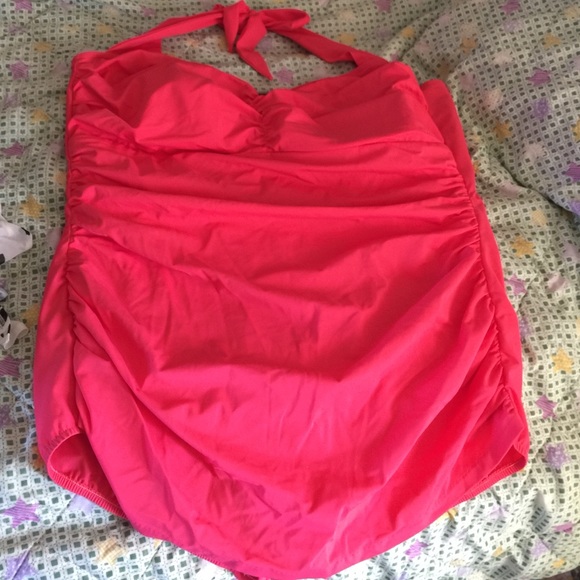 One piece halter bathing suit