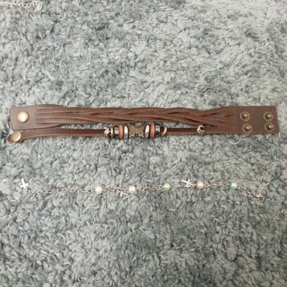 Bundle! Leather strap butterfly bracelet