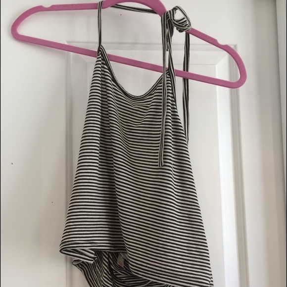 Striped cropped halter top