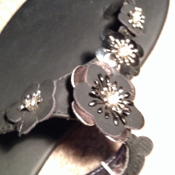 Sandals black floral - Picture 2 of 2