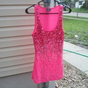 Hot Pink Sequence Tank Top