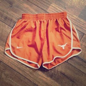 Burnt Orange Longhorn Nike Dri Fit running shorts